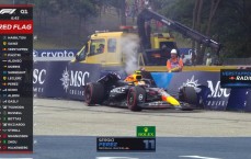 F1匈牙利大奖赛排位赛 佩雷斯失控撞墙Q1红旗